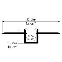 Profilé LED en alliage d'aluminium personnalisé, anodisé, pour plafond/mur/plâtre, design double paupière pré-encollé