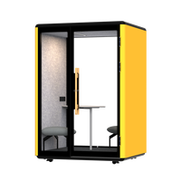 Cabine de bureau modulaire portable Comine moderne insonorisée avec cadre en alliage d'aluminium, éclairage LED et verre trempé de 6 mm pour centres commerciaux et hôtels