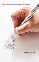 Stylos à pointe fine en plastique noir et PLA imperméables pour l'école, le bureau, l'écriture, le dessin, le traçage, la conception, la calligraphie, ensemble de stylos