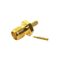 Conectores Coaxiales Hembra de Cobre/Latón para Montaje en Panel, Suministro de Fábrica, Clasificación 10A para RG402 RG141 RF, 1 Pin, en Existencia