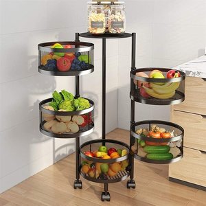 Estante de cocina giratorio multicapa, cesta giratoria de almacenamiento de frutas, soporte móvil para aperitivos y verduras, estante para el hogar - Product Image 4