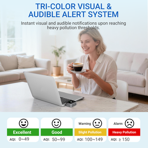 Testador de Qualidade do Ar Portátil 9 em 1, <span class=keywords><strong>Detector</strong></span> de PM2.5, PM1.0, PM10 e <span class=keywords><strong>VOC</strong></span>, Monitor de Qualidade do Ar Interno, CE ROHS - Product Image 3