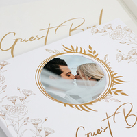 Livre d'or de mariage à couverture rigide pour réceptions de mariage Baby Showers Birthday Taille personnalisée élégant souvenir Graduation Sign-in Photos