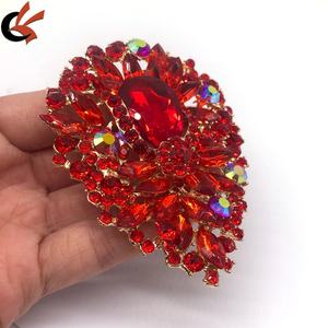 <span class=keywords><strong>Broche</strong></span> vintage en cristal rouge en forme de goutte d'eau, <span class=keywords><strong>grande</strong></span> <span class=keywords><strong>broche</strong></span> florale en strass pour les femmes, pour un mariage ou un cadeau de fiançailles - Product Image 2