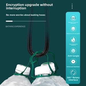 Ensemble de tuyau et de <span class=keywords><strong>flexible</strong></span> de <span class=keywords><strong>douche</strong></span> en acier inoxydable <span class=keywords><strong>noir</strong></span> pour chauffe-eau de salle de bain avec jet de pluie, design moderne et simple 304 - Product Image 4