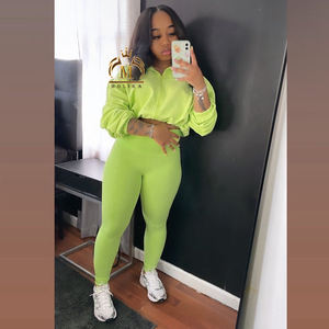 חורף בסתיו נשים תלבושות של בגדי עור וחותלות 2 חתיכה התאמת ערכות נשים jogers להגדיר שתי חתיכות נשים jogers להגדיר שתי חתיכות נשים בגדים - Product Image 2