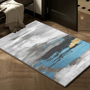 Alfombra Moderna Abstracta con Estampado, Rectangular, Resistente a las Manchas, Lavable, de Imitación de Cachemira, para Sala de Estar, Dormitorio, Entrada - Product Image 1