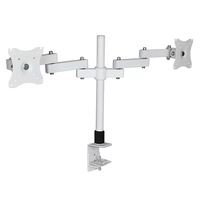 Support de bureau pour moniteur à double bras, support d'écran LCD en métal, support TV avec VESA 50-100 mm, rotation à 360 degrés pour 2 écrans de 27 pouces, noir