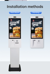 Kiosque de commande automatique commercial avec écran tactile de 23,8 pouces, terminal de paiement avec lecteur de code-barres, lecteur de cartes, imprimante pour restaurant - Product Image 2
