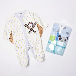 3 PCS Colorful Random Design Infant Toddler Soft 100% Cotton body Baby Pyjamas Wholesale