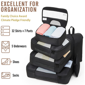 Juego de 9 Cubos de Almacenamiento para Maletas de Viaje de Lona y Poliéster con Logotipo Personalizado, Organizador de Equipaje con Compresión - Product Image 5