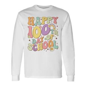 Maglietta a maniche lunghe per il 100° giorno di scuola, per insegnanti e studenti - Product Image 1