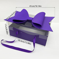 Caja de Regalo Transparente Reutilizable con Lazo Decorativo, Caja de Empaque Floral para Bodas, Logotipo de Marca Personalizado Disponible