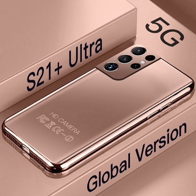 Large Battery New 5g Customized Mobile Phone S21Ultra Android10 Gaming Smartphone Cellphone 7.3Inch 16GB+512GB Smartphone