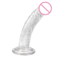 Dildo réaliste coloré en cristal de 6,5 pouces avec ventouse pour vagin et anus