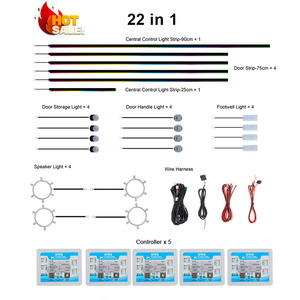 공장 맞춤 제작 간편 설치 심포니 유니버설 차량용 RGBIC LED 앰비언트 스트립 조명 키트 - Product Image 2