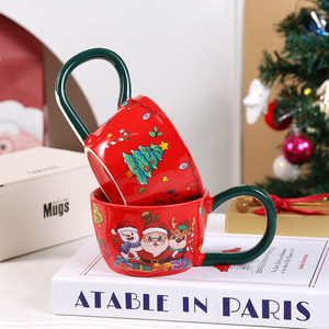 Tazas de Cerámica con Diseño de Santa Claus, Lindas para la Víspera de Navidad y como Regalo Navideño, de Alta Calidad Estética - Product Image 2