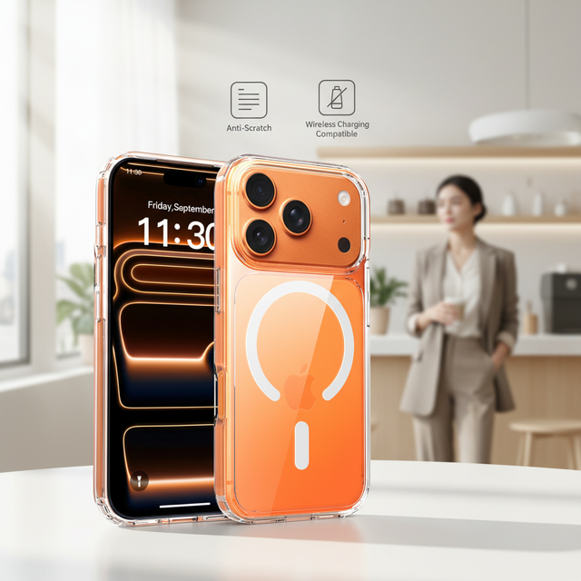 Factory Clear Bumper Anti-Scratch Anti-Yellow Cover Magnetic Mobile Phone Case for iPhone 17 Pro Max Case With Wireless Charging