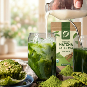 Matcha Latte en Polvo Orgánico Chino de Primera Calidad, Grado Ceremonial, <span class=keywords><strong>Sin</strong></span> Azúcar, Mezcla para Barista, en Bolsa o Caja, Suministro al por Mayor - Product Image 1