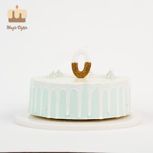 Bougie d'anniversaire en forme de chiffre, <span class=keywords><strong>blanche</strong></span> et dorée, avec paillettes, pour les fêtes d'anniversaire des enfants, Pâques, Nouvel An, Ramadan et décoration de la maison - Product Image 2