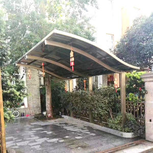 Nouveau style de carport en aluminium gris sur mesure en polycarbonate pour l'extérieur, résistant au vent fort, pour <span class=keywords><strong>2</strong></span> <span class=keywords><strong>voitures</strong></span> - Product Image 5