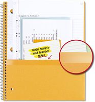 Cahier spirale personnalisable + application d'étude, 5 sujets, papier ligné universitaire 8,5 x 11 po, 200 feuilles, résistant à l'encre et à l'eau