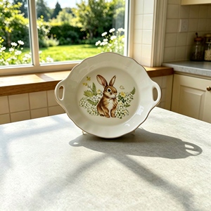 <span class=keywords><strong>Assiette</strong></span> en céramique <span class=keywords><strong>blanche</strong></span> de style vintage avec motif de fleurs jaunes et de papillons, forme <span class=keywords><strong>octogonale</strong></span> géométrique, plat de service pour le thé et les pâtisseries - Product Image 3