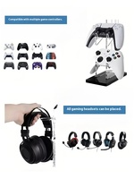 Support de manette de jeu carré moderne en plastique pour manette Xbox PS5, casque d'affichage de bureau, support 2-en-1 avec outils de nettoyage