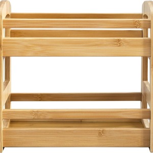 Étagère à épices en bambou double couche, organiseur de rangement pour comptoir de cuisine - Product Image 2