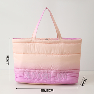 批发时尚刺绣绗缝女士手袋流苏涤纶超大个性化女式手提包 - Product Image 3