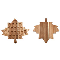 Nouveau Produit : Plateau à œufs farcis en bois à 21 trous, motif feuilles d'érable, pour comptoir et fêtes