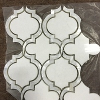 Mosaïque de pierre de marbre en forme de lanterne, de qualité supérieure, moderne, de couleur blanc argenté, pour les murs intérieurs des hôtels, 10 mm