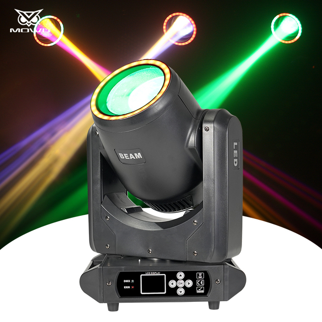 Professional Dj Bar Disco Party Stage Lights 200W DMX Control LED Beam Moving Head Light with Halo Ring