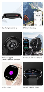 Oem 2025 Chất lượng cao GPS định vị phụ nữ xem thông minh Heart Rate huyết áp 1.43 "AMOLED chati-gpt HD21 thời trang đồng hồ thông minh - Product Image 4