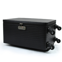 Nouveau produit : Valise à bijoux de luxe en velours, boîte de voyage pour bijoux, présentoir en cuir PU, boîte de transport à roulettes pour bijoux