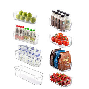 BPA Free 8pcs Refrigerator Organizer Bins PET Plastic Stackable Clear Kitchen Food Pantry Fridge Storage Boxes