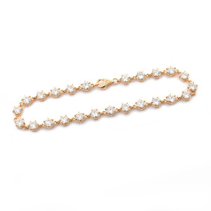 Bracelet tennis en or 14 carats de style européen et américain, avec micro-serti de moissanite simple et polyvalent de 4 mm, bijoux de luxe pour femmes - Product Image 4