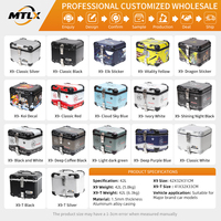 Boîte à bagages arrière pour moto en aluminium imperméable personnalisable 42L, OEM ODM, logo personnalisé, couleur de la coque, petit MOQ pris en charge