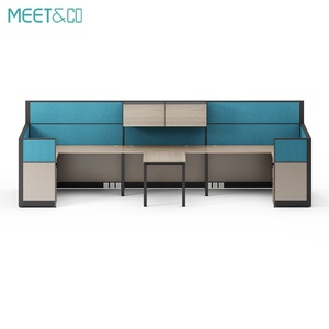 Multi-piece Modern Melamine Furniture Set Good Price Open Work Space Staff Workstation Coworking Office Cubicle Desk Made MDF - Product Image 4