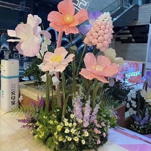 Set <span class=keywords><strong>di</strong></span> Rose in <span class=keywords><strong>carta</strong></span> su misura <span class=keywords><strong>papavero</strong></span> in Organza <span class=keywords><strong>di</strong></span> seta gigante per decorazioni nuziali Display floreale per interni - Product Image 6
