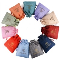 Sacs en toile de jute douce violette personnalisables avec logo, plusieurs tailles, écologiques, recyclables, réutilisables, pour emballage cadeau et usage domestique avec cordon de serrage