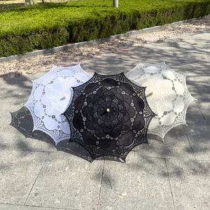 LOTUS Parasol en <span class=keywords><strong>dentelle</strong></span> parapluie Vintage mariage nuptiale noir violet parapluie en <span class=keywords><strong>dentelle</strong></span> pour la décoration Photo Tea Party taille adulte coton - Product Image 2