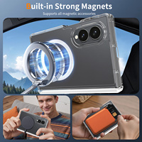 Coque de protection antichoc magnétique puissante en TPU+PC transparente anti-jaunissement pour Samsung Z Flip 8 Wide