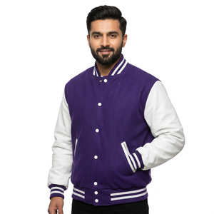 Vestes universitaires vierges en gros pour hommes, style baseball, avec logo personnalisé, style Letterman uni - Product Image 1