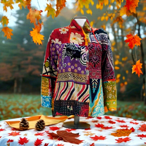 Nuevo patrón Vintage algodón Sari Kantha Patchwork chaqueta para mujer - Product Image 1