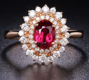 Tùy chỉnh lớn đầy màu sắc đá quý Birthstone vòng sang trọng rực rỡ phát sáng phụ nữ nhẫn cho hôn nhân đám cưới bên - Product Image 1