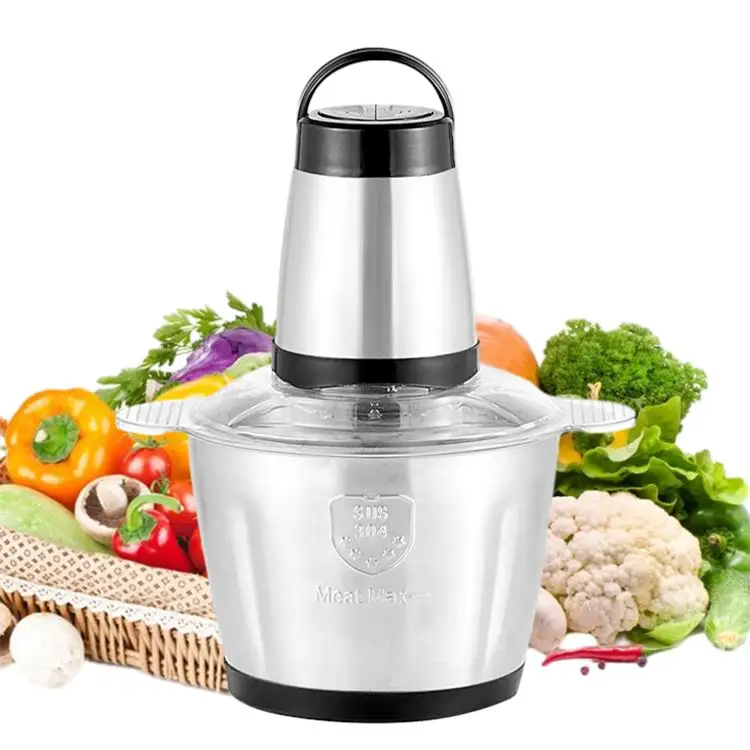 Coupe-bol automatique multifonctionnel pour légumes 2L 300W, petit bol en acier inoxydable Hachoirs à viande/