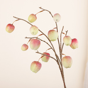 Branche de fruit artificielle avec 6 pommes simulées, longueur 72 cm, décoration d'intérieur, ornement pour salon et entrée - Product Image 2