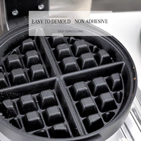 Machine à gaufres commerciale 1200W, machine à gaufres électriques en acier inoxydable, mini machine à gaufres bulles pour gâteaux aux œufs