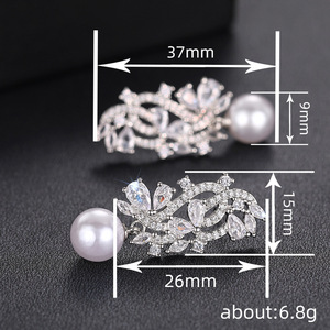 Eleganti Orecchini Pendenti Geometrici a Marquise con Perle Finte, Gioielli di Lusso da Donna alla Moda, per Uso Quotidiano, Regalo Chic - Product Image 3